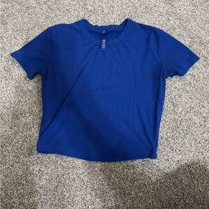 SKIMS Cobalt Blue Ribbed Crop Top